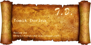 Tomik Dorina névjegykártya